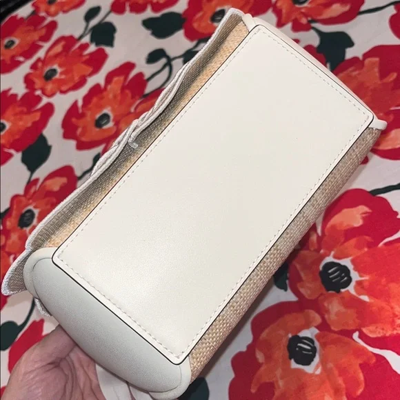 kate spade NWT! $449 MSRP Flora Rose Straw Crossbody Bag - Picture 11 of 17